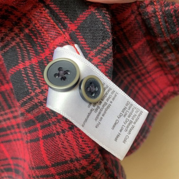 Jachs Men's XLT Red & Black Plaid Heavy Cotton Flannel Shirt Shacket 32” length - Picture 8 of 8